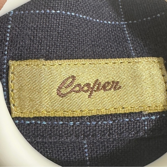 Paul Stuart Cooper button down long sleeve shirt, sz. L, dk. blue, windowpane - Picture 6 of 9